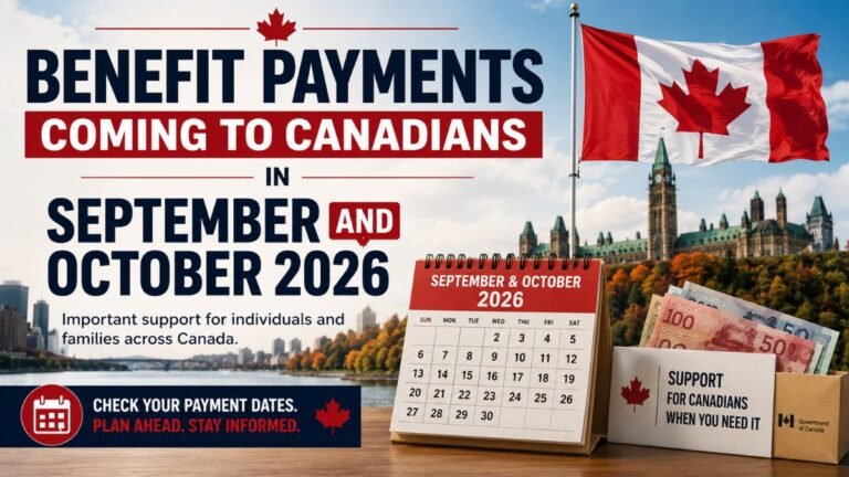 Benefit Payments Coming to Canadians in September and October 2026