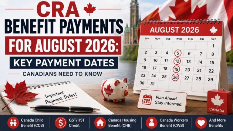 CRA Benefit Payments for August 2026: Key Payment Dates Canadians Need to Know