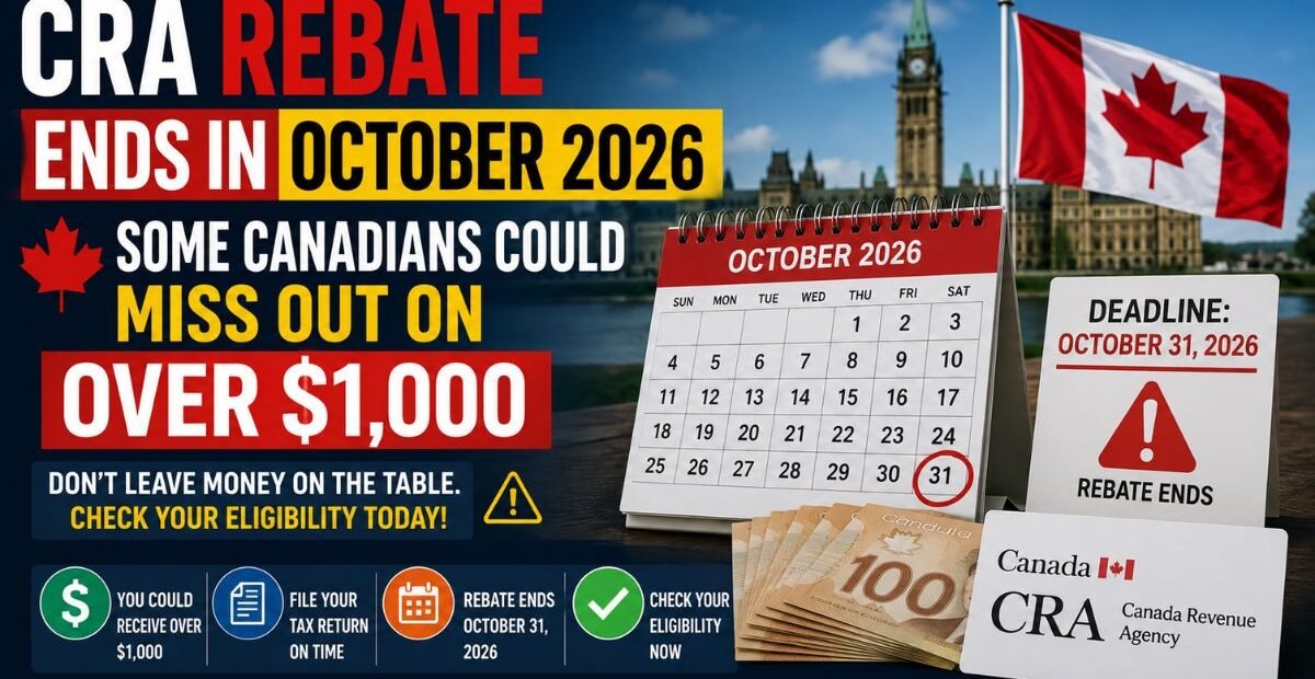 CRA Rebate Ends in October 2026 — Some Canadians Could Miss Out on Over $1,000