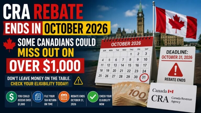 CRA Rebate Ends in October 2026 — Some Canadians Could Miss Out on Over $1,000