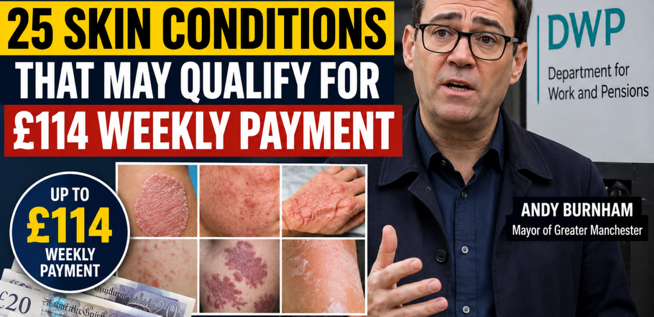 DWP Confirms 25 Skin Conditions That May Qualify for £114 Weekly Payment