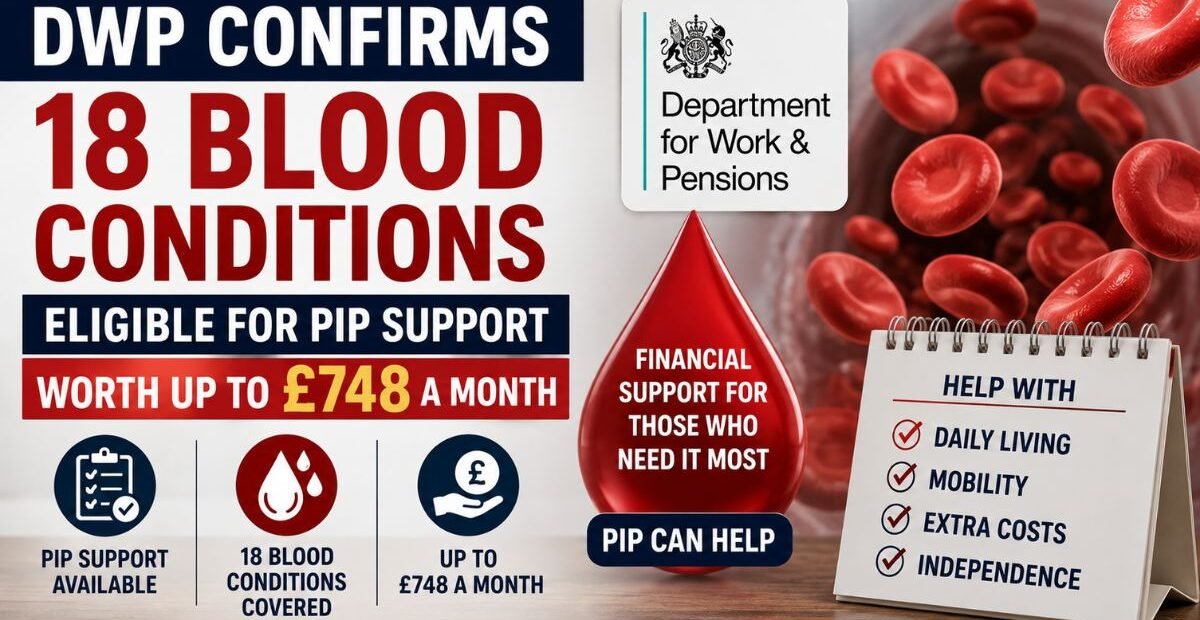 DWP Confirms 18 Blood Conditions Eligible for PIP Support Worth Up to £748 a Month