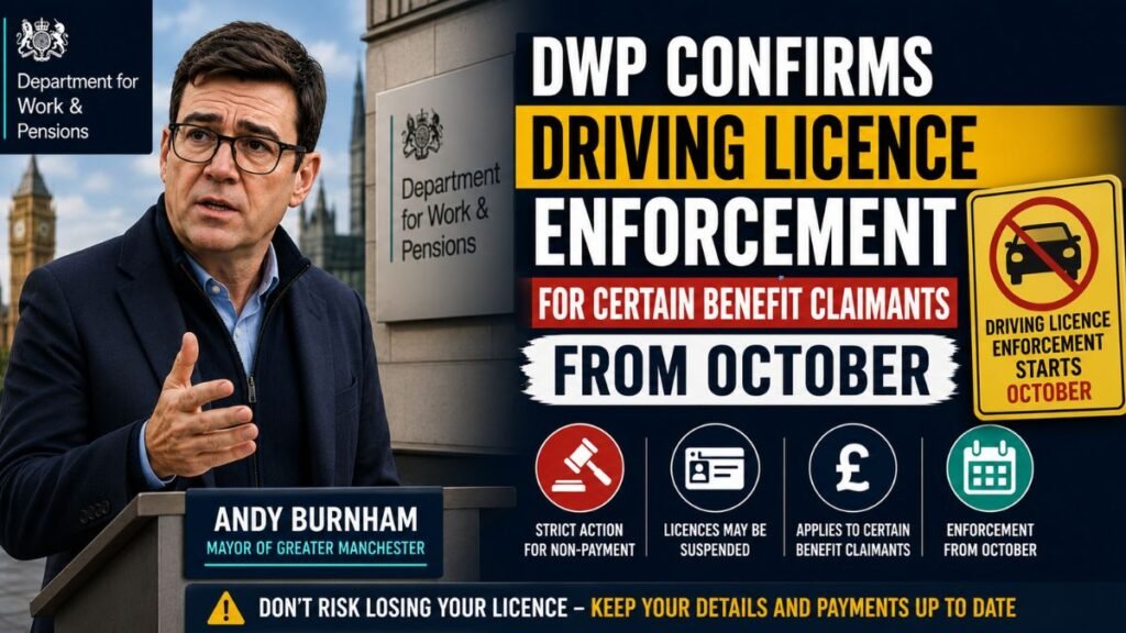 DWP Confirms Driving Licence Enforcement for Certain Benefit Claimants From October