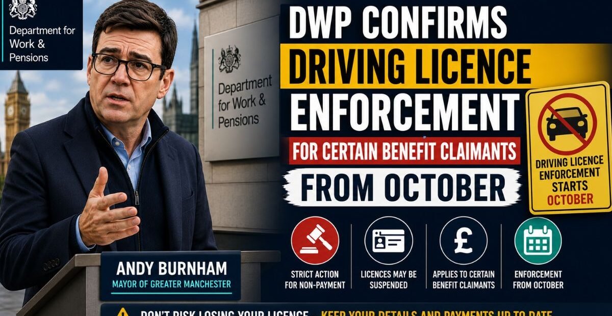 DWP Confirms Driving Licence Enforcement for Certain Benefit Claimants From October