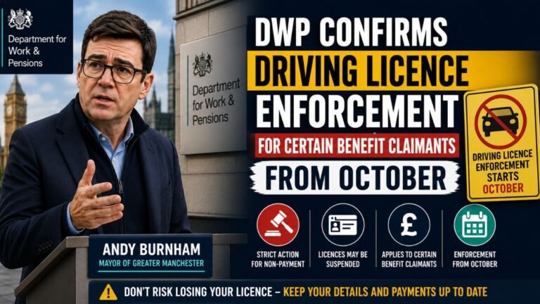 DWP Confirms Driving Licence Enforcement for Certain Benefit Claimants From October