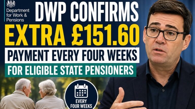 DWP Confirms Extra £151.60 Payment Every Four Weeks for Eligible State Pensioners