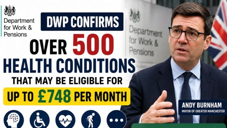 DWP Confirms Over 500 Health Conditions That May Be Eligible for Up to £748 Per Month