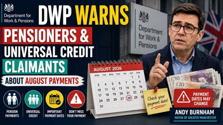 DWP Warns Pensioners and Universal Credit Claimants About August Payments